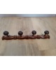 Porte-manteau mural bois 4 crochets vintage 1950