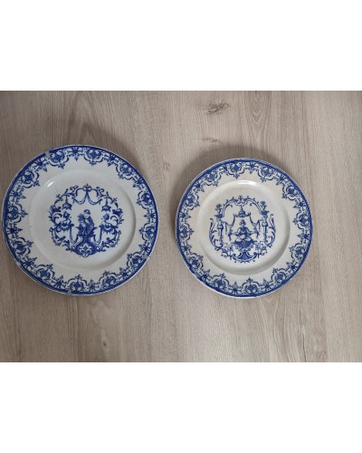 Duo d'assiettes Jules VIEILLARD & Cie XIXè Modèle Moustiers