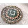 Assiette décorative française en laiton et émail mosaïque vintage
