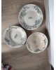 Trio de plats: Saladier, Plat légumier & Plat creux Faïence de Lyon Modème Marine vintage