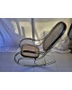 Rocking-Chair Thonet Mid-Century vintage Laiton et Cannage