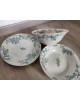 Trio de plats: Saladier, Plat légumier & Plat creux Faïence de Lyon Modème Marine vintage