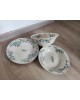 Trio de plats: Saladier, Plat légumier & Plat creux Faïence de Lyon Modème Marine vintage