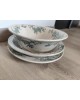 Trio de plats: Saladier, Plat légumier & Plat creux Faïence de Lyon Modème Marine vintage