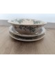 Trio de plats: Saladier, Plat légumier & Plat creux Faïence de Lyon Modème Marine vintage