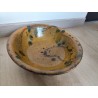 VALLAURIS Saladier plat à soupe ancien Terre cuite vernissée 30,5 cm