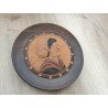 Assiette ancienne décorative en bois signée " Font-Romeu GERARD"