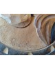 Assiette ancienne décorative en bois signée " Font Romeu GERARD"