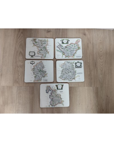 Série de 5 cartes dessous de plat vintage par Robert Morden