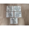 Série de 5 cartes dessous de plat vintage par Robert Morden
