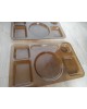 Duo de plateaux repas TV plexiglas marron vintage ITALIE Guzzini design de Luigi Massoni 1970