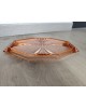 Plateau octogonal Art Deco en verre rose antique