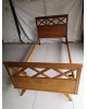 Lit scandinave vintage à croisillons années 50