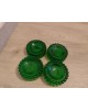 4 patins pour piano dessous de pieds de table verre vert bouteille  Art déco