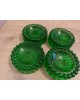 4 patins pour piano dessous de pieds de table verre vert bouteille  Art déco