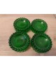 4 patins pour piano dessous de pieds de table verre vert bouteille  Art déco