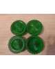 4 patins pour piano dessous de pieds de table verre vert bouteille  Art déco