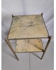 Table d'appoint chevet guéridon laiton et marbre vintage années 50/60