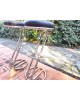 Duo de Tabourets hauts métal chromé et cuir  Z vintage 80
