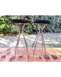 Paire de tabourets hauts Chrome Eiffel Années 60 vintage