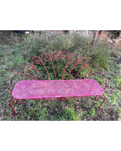 Banc de jardin métal perforé Vintage années 50