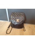 CHANEL Sac à dos vintage en cuir de veau matelassé Grand Modèle Circa 1980s