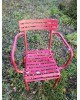 Salon de jardin tout métal: 1 table perforée et 4 fauteuils  chaises VINTAGE Années 50