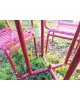 Salon de jardin tout métal: 1 table perforée et 4 fauteuils  chaises VINTAGE Années 50