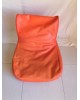 Pouf skaï orange années 70 vintage