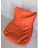 Pouf skaï orange années 70 vintage