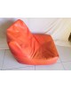 Pouf skaï orange années 70 vintage