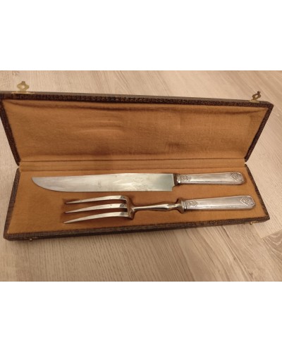 Couverts de service métal argenté & inox vintage 1970