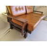 Canapé brutaliste vintage Cuir camel 2/3 places
