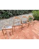 Suite de 3 chaises + 1 tabouret BAUMANN Modèle Gondole Chêne clair revistés plexiglas Vintage 70