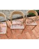 Suite de 3 chaises + 1 tabouret BAUMANN Modèle Gondole Chêne clair revistés plexiglas Vintage 70