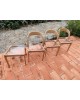 Suite de 3 chaises + 1 tabouret BAUMANN Modèle Gondole Chêne clair revistés plexiglas Vintage 70