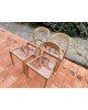 Suite de 3 chaises + 1 tabouret BAUMANN Modèle Gondole Chêne clair revistés plexiglas Vintage 70