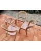 Suite de 3 chaises + 1 tabouret BAUMANN Modèle Gondole Chêne clair revistés plexiglas Vintage 70