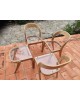 Suite de 3 chaises + 1 tabouret BAUMANN Modèle Gondole Chêne clair revistés plexiglas Vintage 70
