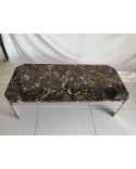 Table basse rectangulaire marbre et chrome Vintage Années 70