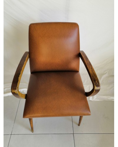 Fauteuil bridge vintage pieds compas scandinave