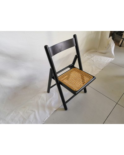 Chaise pliante enfant cannage vintage - La Brocante Occitane