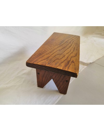 Marche pied repose pied bois massif tabouret vintage - La Brocante