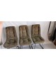 Suite de 3 chaises fauteuils vintage chrome et velours Années 70