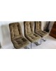 Suite de 3 chaises fauteuils vintage chrome et velours Années 70