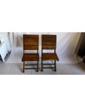 Duo de chaises pliantes en bambou vintage années 70