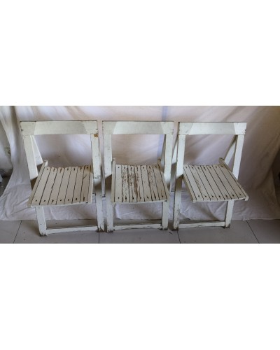 Trio de chaises pliantes vintage Aldo JACOBER Années 60