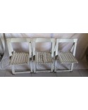 Trio de chaises pliantes vintage Aldo JACOBER Années 60