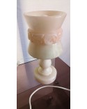 Lampe de chevet en albâtre rose vintage